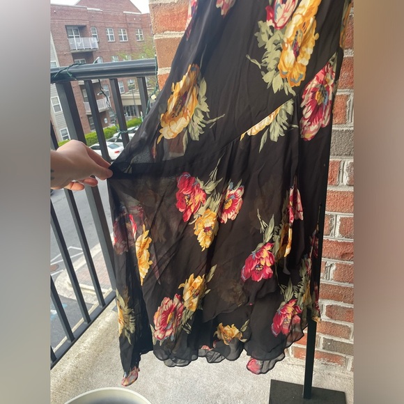 NWT Vintage Ralph Lauren Midi Dress Womens L Fairy Grunge Y2K Floral Goth Long - Picture 5 of 11